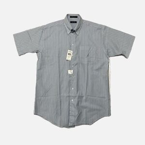 Nautica Men’s Blue Striped Short Sleeve Shirt Size Large - 16 Neck NWT
